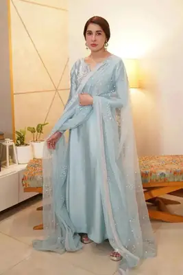 3 Pcs Women's Unstitched Hand Embroidered Suit(skf)
