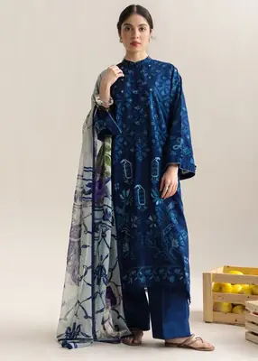 3 Pcs Women's Unstitched Embroidered Suit(f&f)
