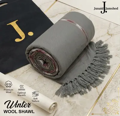 1 Pc Men's Pashmina Wool Plain Shawl