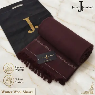 1 Pc Men's Pashmina Wool Plain Shawl