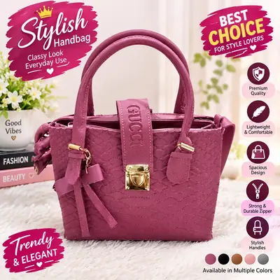 Women's PU Leather Embroidered Hand Bag
