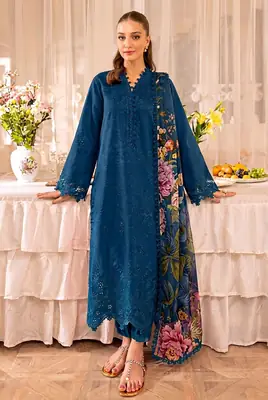 3 Pcs Women's Unstitched Embroidered Suit