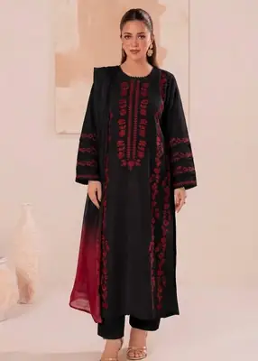 3 Pcs Women's Unstitched Embroidered Suit