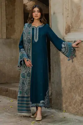 3 Pcs Women's Unstitched Embroidered Suit