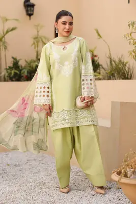 3 Pcs Women's Unstitched Embroidered Suit