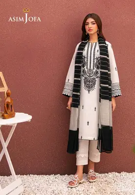 3 Pcs Women's Unstitched Embroidered Suit
