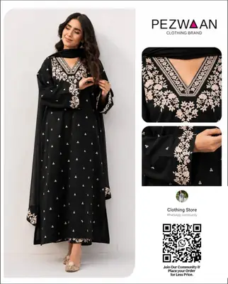 3 Pcs Women's Unstitched Embroidered Suit