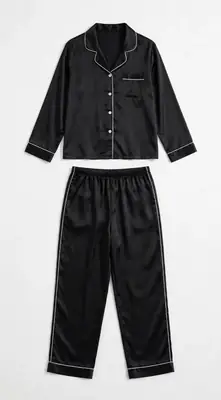 2 Pcs Women's Stitched Silk Plain Night Suit