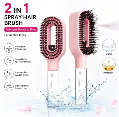 2 in 1 Spray Hair Brush & Detangler 