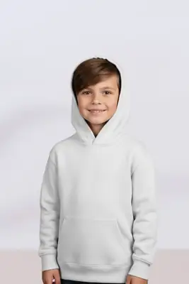 1 Pc Boy's Stitched Polyester Fleece Plain Hoodie