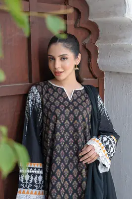 3 Pcs Women's Unstitched Printed Suit