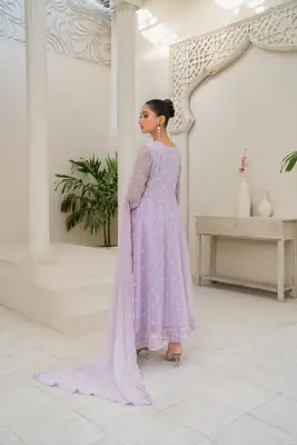3 Pcs Women's Stitched Chiffon Hand Work Maxi Suit