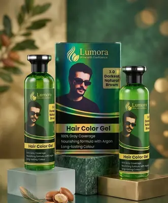 Lumora Herbal Hair Color Gel – Dark Brown (250ml × 2)