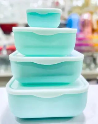 4 Pcs Food Storage Box Set With Airtight Lid