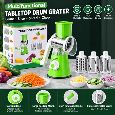 3 in 1 Manual Rotary Vegetable Cutter