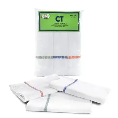 3 Pcs Cotton Blend Plain Kitchen Towel 3