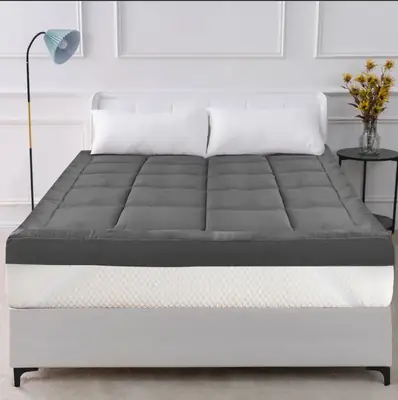 Mattress Topper Queen 60"x78", 4" Thickness 800 GSM Grey