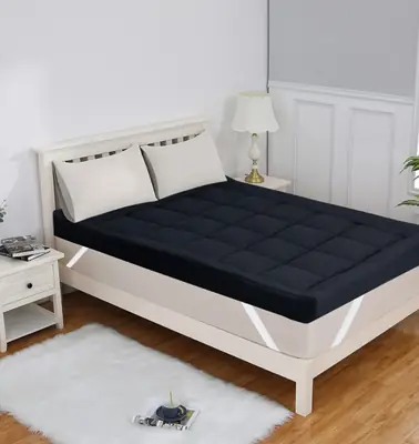 .Mattress Topper Queen 60"x78", 4" Thickness 800 GSM Black