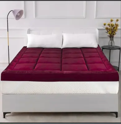 .Mattress Topper Queen 60"x78", 4" Thickness 800 GSM Maroon