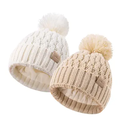 Baby Beanie Hats with 2-Pack,Warm Winter Hats