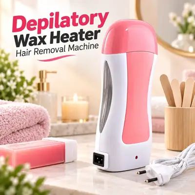 3 In 1 Depilatory Wax Roll On Heater With Refill & Strips 