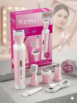 Kemei 4 in 1 Women’s rechargeable Hair Remover km-3024