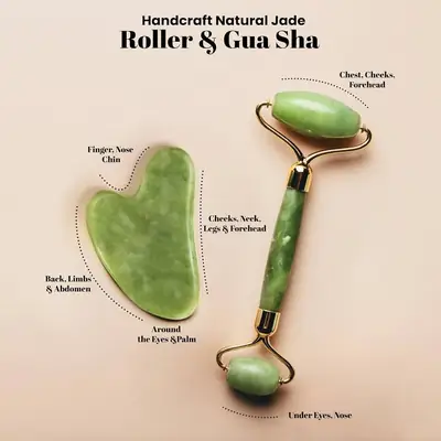 Exfoliator Jade Roller And Gua Sha