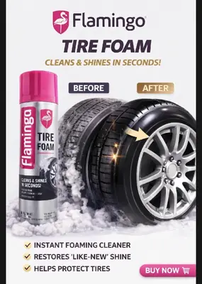 Flamingo Tire Foam Cleaner-Insta Shine 650ml- Wet Look