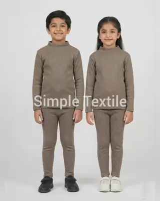 Kids Unisex Stitched Fleece Plain Night Suit Winter Wear