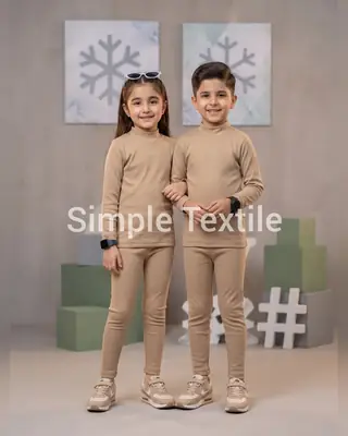Kids Unisex Stitched Fleece Plain Night Suit Winter Wear