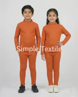 Kids Unisex Stitched Fleece Plain Night Suit Winter Wear