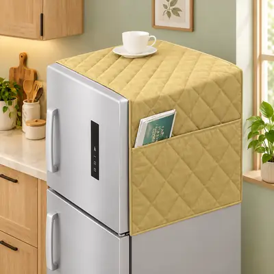 1 Pc Cotton Quilted Refrigerator Cover