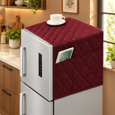 1 Pc Cotton Quilted Refrigerator Cover