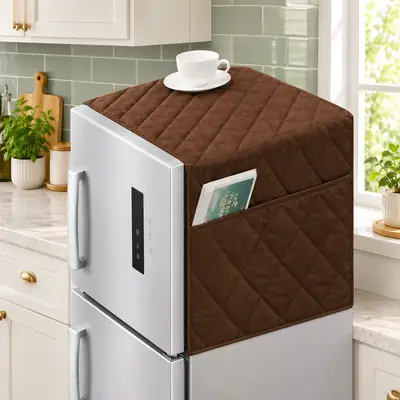 1 Pc Cotton Quilted Refrigerator Cover