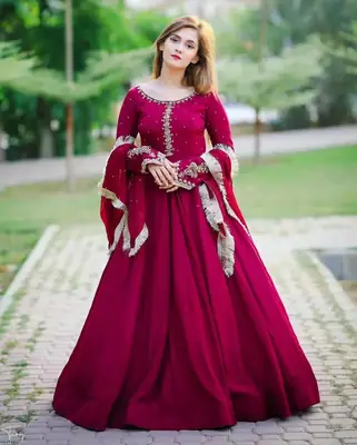 3 Pcs Women's Stitched Chiffon Embroidered Frock