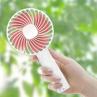 Portable Folding Double-Head Electric Fan with Neck Lanyard