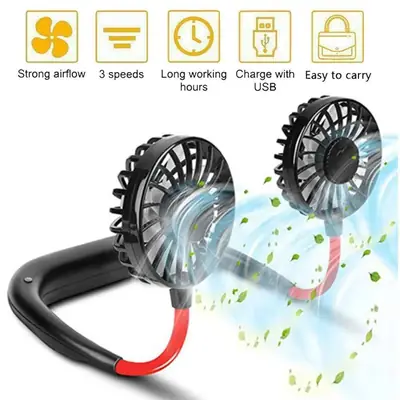 Rechargeable Hands-Free Neck Fan with 3 Speeds