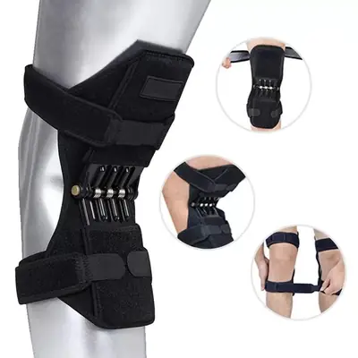 Power Knee Support Brace with Spring Stabilizer for Support