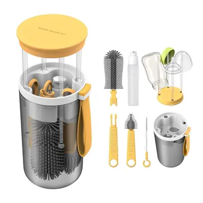 6-in-1 Travel Baby Bottle Washer Kit with Liquid 