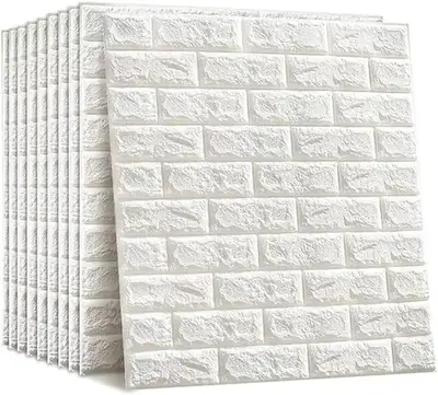3D Wall Stickers Self Adhesive Foam Wallpaper White 70x77cm