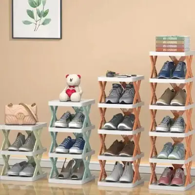 5-Tier Stackable Shoe Rack and Bookshelf Organizer