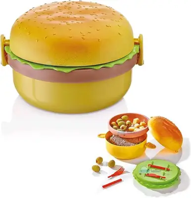 kids Lunch box tiffin box for school burger shaped