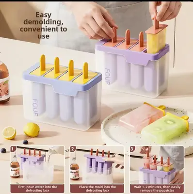 Food Grade Household 4 Grid Popsicle Maker