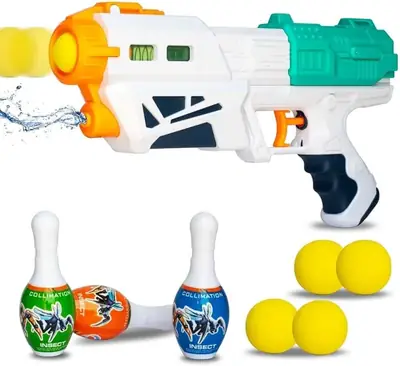 2-in-1 Bowling & Water Shooting Blaster Toy for Kids