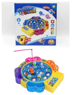 Electric Musical Fishing Toy Game with 15 Rotating Fish