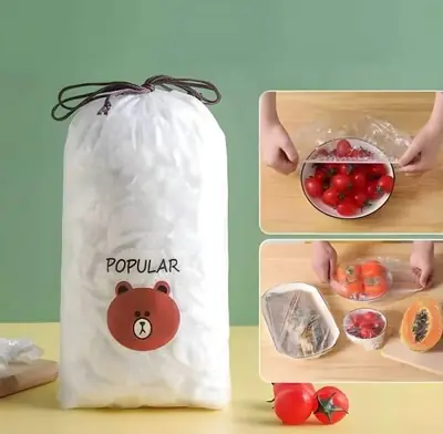 100Pcs Disposable Elastic Food Covers for Bowls & Fruits
