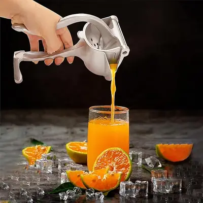 Manual Fruit Juicer & Lemon Squeezer, Compact Alloy Press