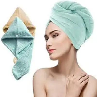 100% Cotton Hair Drying Towel Cap Turban Quick Dry Wrap