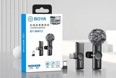 Boya Single Mic with Wind Muff, Type-C & iPhone Compatible