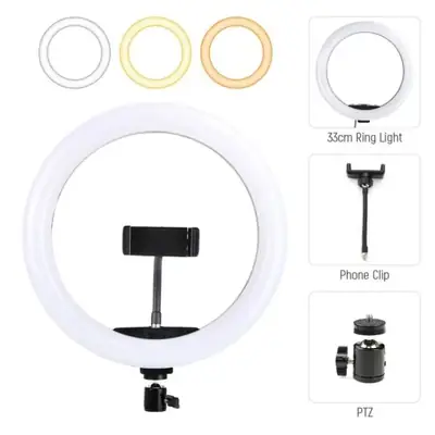 26CM LED Ring Light with Mobile Holder, 3 Colors 